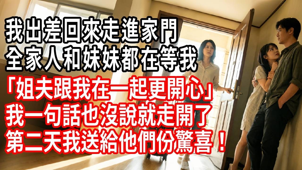 我出差回來走進家門，全家人和妹妹都在等我。「姐，姐夫跟我在一起更開心」我一句話也沒說就走開了。第二天我送給他們份驚喜！#情感故事 #人生感悟 #生活经验