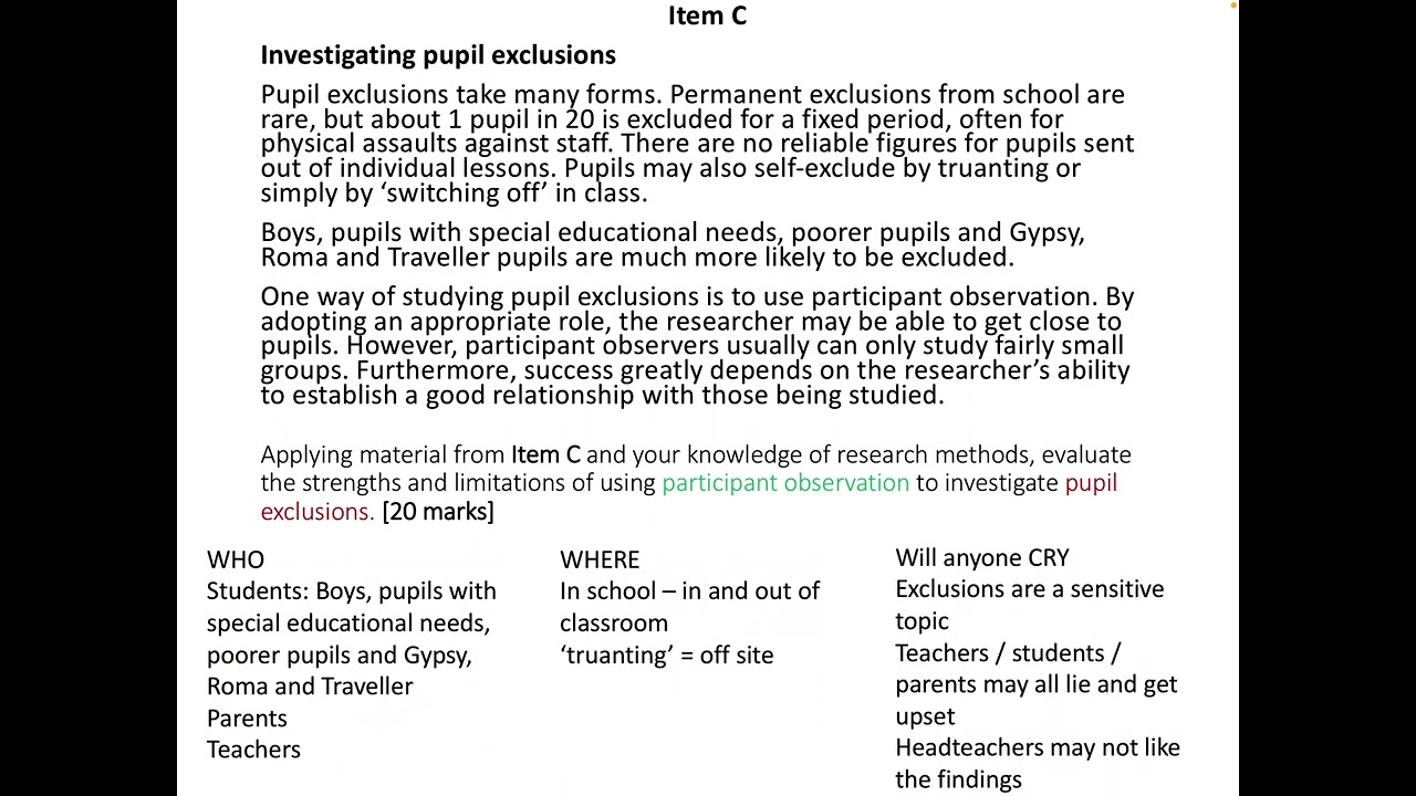 1. Methods in Context: How to write a methods in context education essay - AQA sociology