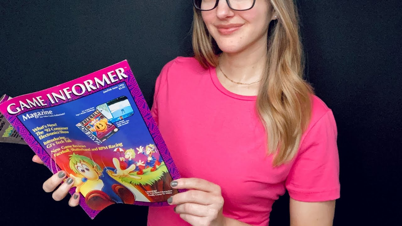 ASMR Vintage Magazine Flip Through (тихая речь, видеоигры)
