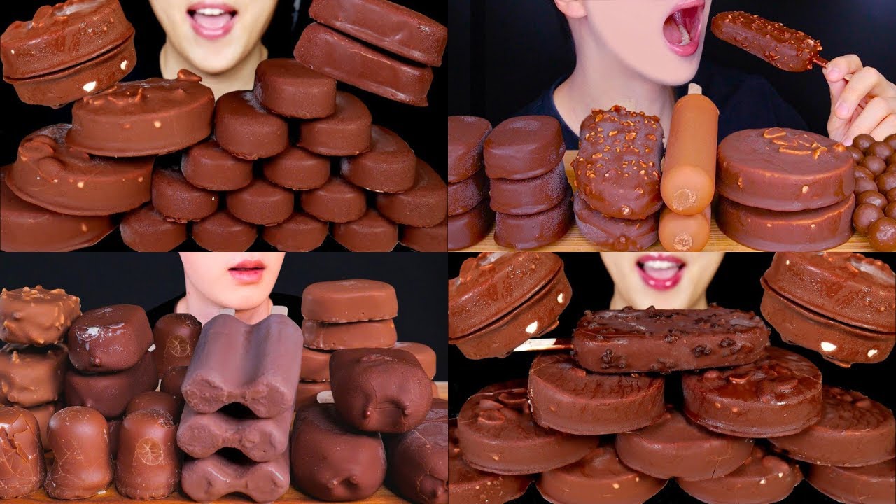 🍫CRUNCHY CHOCOLATE ICE CREAM MUKBANG🍦 | Best Satisfying Eating Sounds ASMR Compilation 🤤🎧