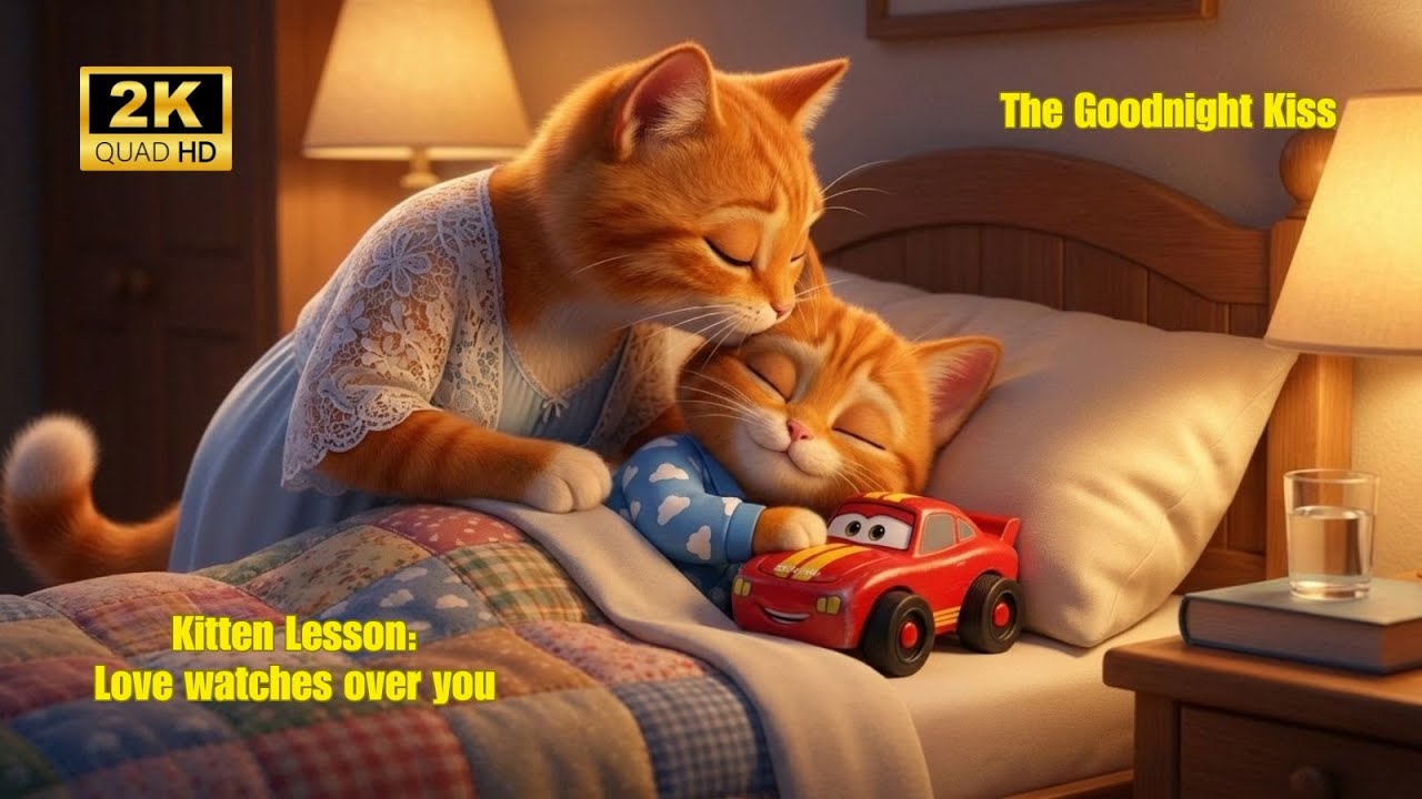 Cat Story: Mama Cat Had Goodnight Kiss Kitten🌙💋 Deep Sleep Routine & Final Tuck-In with Mama Cat