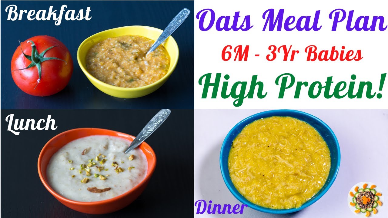 1 Day High Protein Meal Plan for 6M - 3Yrs Babies |  Homemade Baby Foods | Breakfast, Lunch, Dinner
