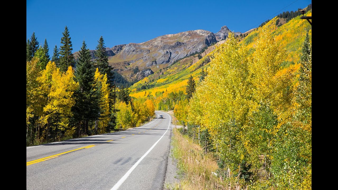 Million Dollar Highway 550 in HD1080p, Silverton to Ouray, San Juan Skyway, Fall Colors,Scenic Drive