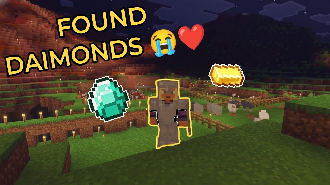 Got daimonds for the first time😭❤️. Minecraft Episode 12