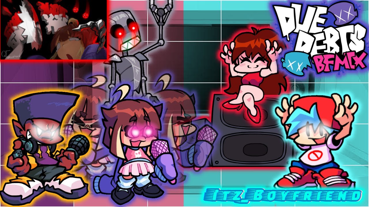 FNF and Characters react to QT Rewired and Due Debts 2Hot BF Mix || Itz_Boyfriend ||
