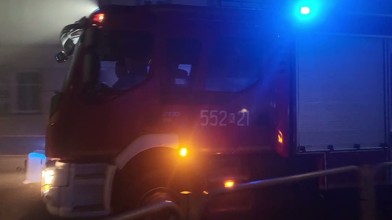 [TRĄBY]🎺 przejazd alarmowy 🚨JRG ANDRYCHÓW 552[K]21,25🚒🚒 do czujki przeciwpożarowej w mieszkaniu 