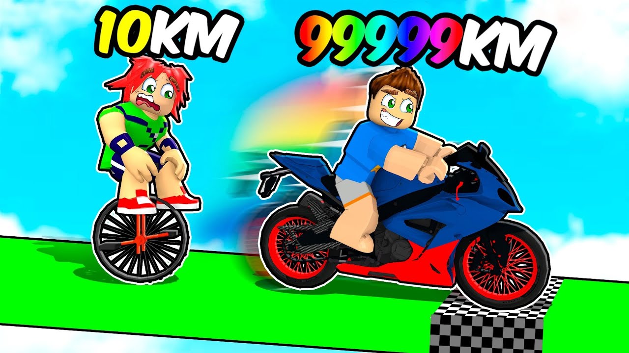 ENGANEI MEU AMIGO COM UMA MOTO NA CORRIDA DE MONOCICLO DO ROBLOX!! (Unicycle Down a Hill)