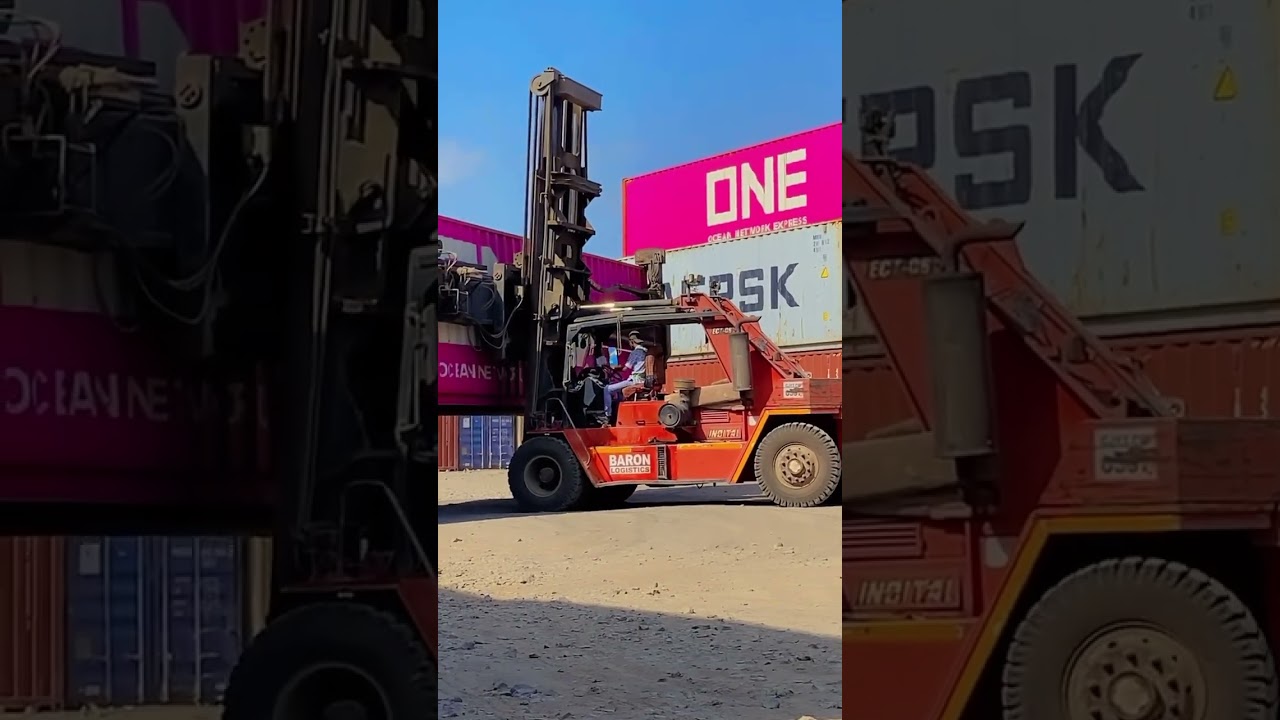 #automobile 🚗 #container shifter very #fast working 40.fit container #machine capacity 8000kg😮😧😲