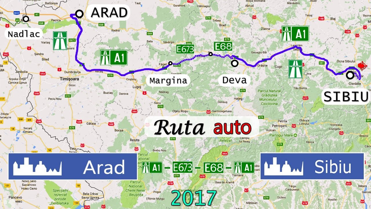 Ruta auto Arad - Sibiu (A1-E673-E68-A1) Sony AS300