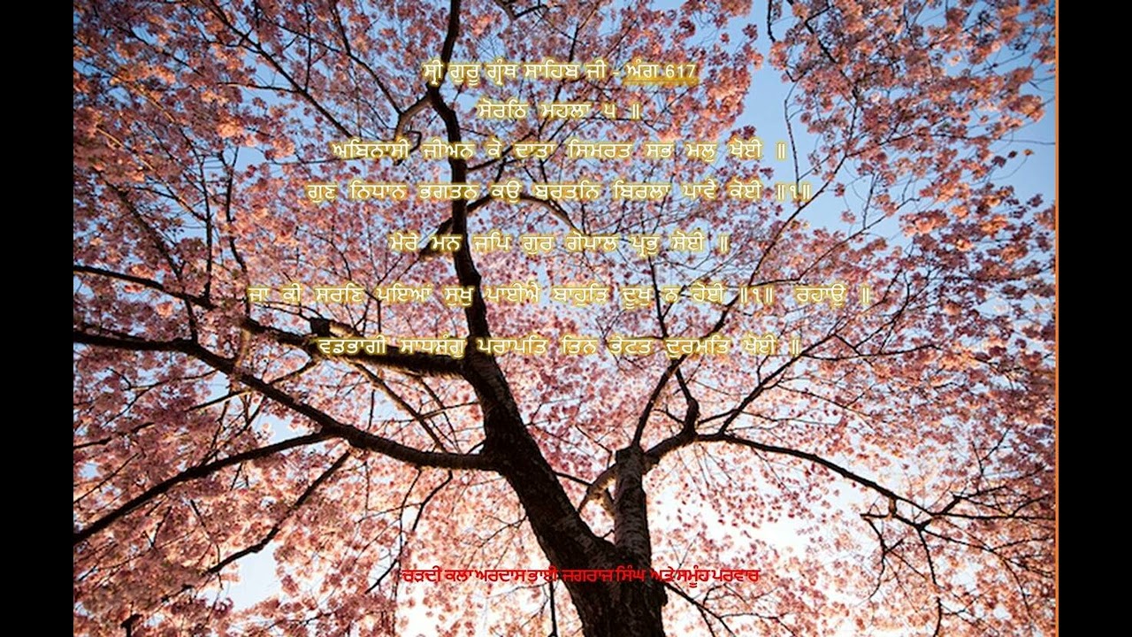 ਮੇਰੇ  ਮਨ  ਜਪਿ  ਗੁਰ  ਗੋਪਾਲ  ਪ੍ਰਭੁ  ਸੋਈ