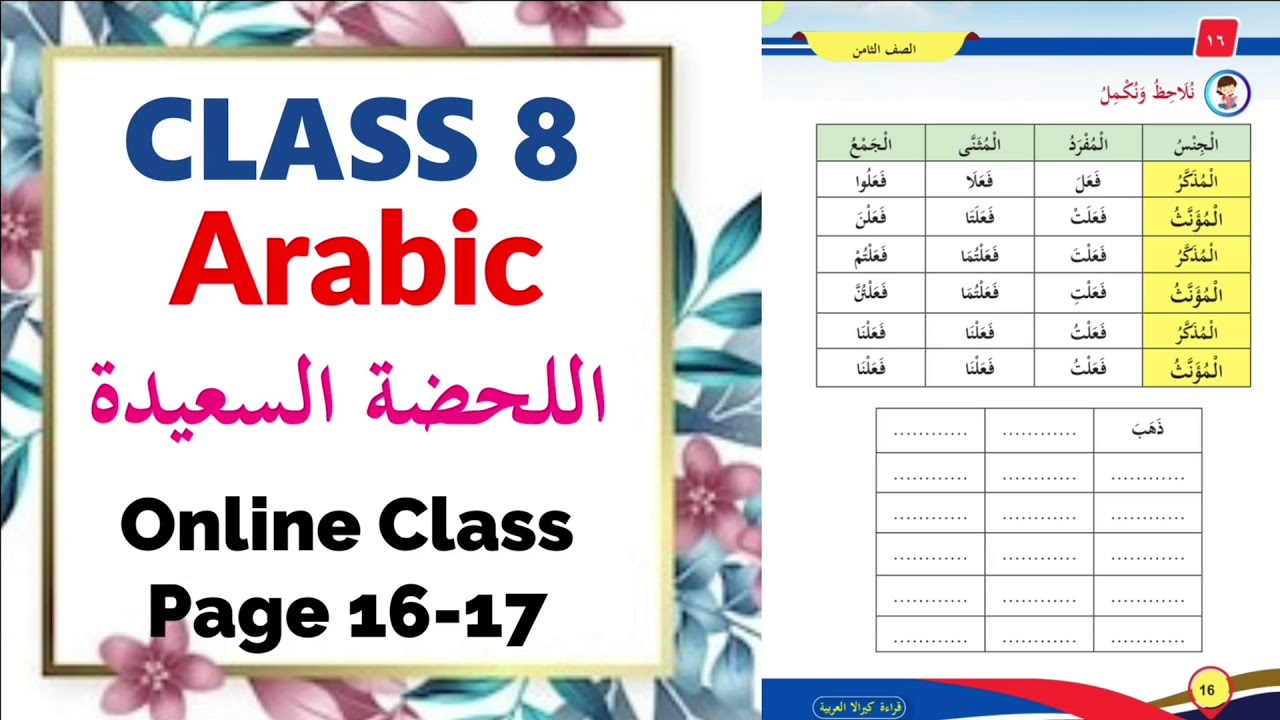 Class 8 Arabic | Unit 1 اللحضة السعيدة Page 16-17 Online Class |  New Text Book 2025
