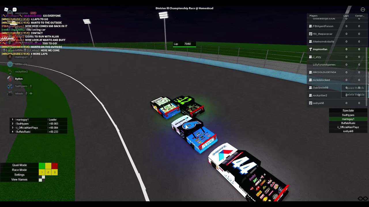 Final 4 laps of the RASCAR D3 Championship Race