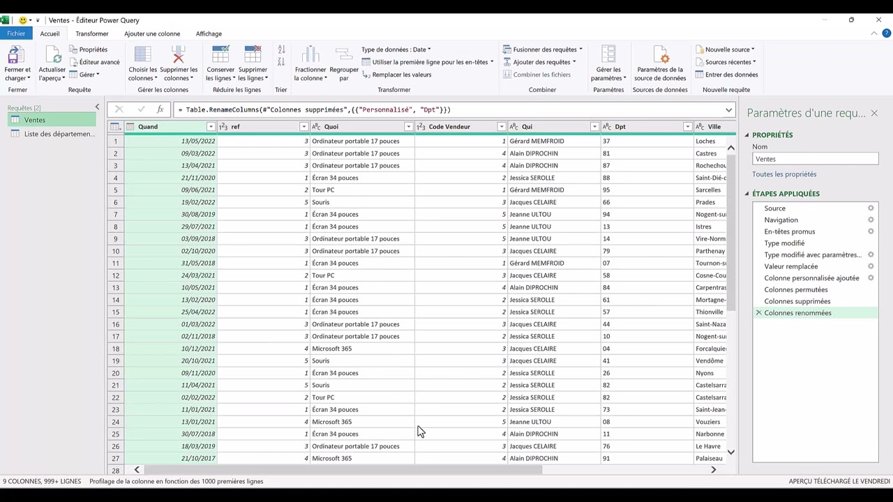 Power Query : Colonne calcul&eacute;e
