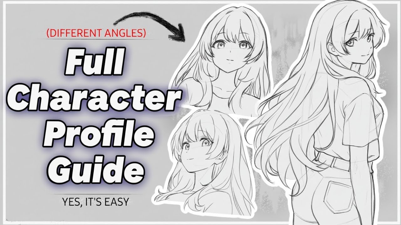 How To Draw Female Character Profile In Different Angle | IT'S REALLY EASY