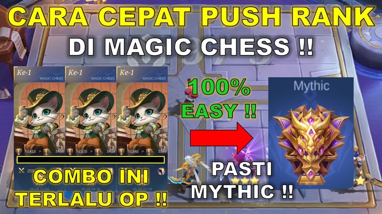 CARA CEPAT PUSH RANK DI MAGIC CHESS !! 2 HARI DOANG PASTI MYTHIC !! COMBO MAGIC CHESS TERKUAT 2024