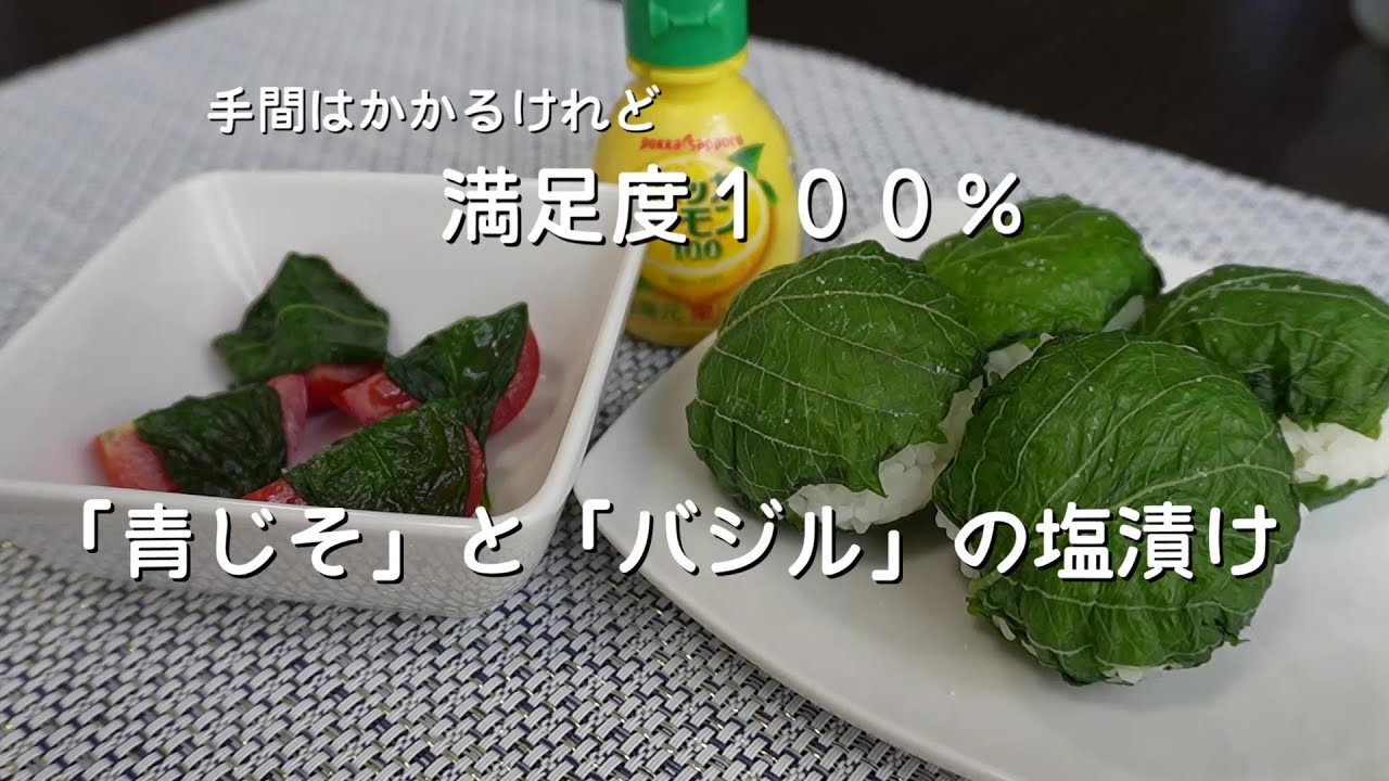【こんなに美味しいなんて…】昔ながらの「青じそ」の保存方法である塩漬け。「バジル」も塩漬けにしてどうなるのか検証！手間をかけた分だけ、美味しい世界が広がる事に感動した日。