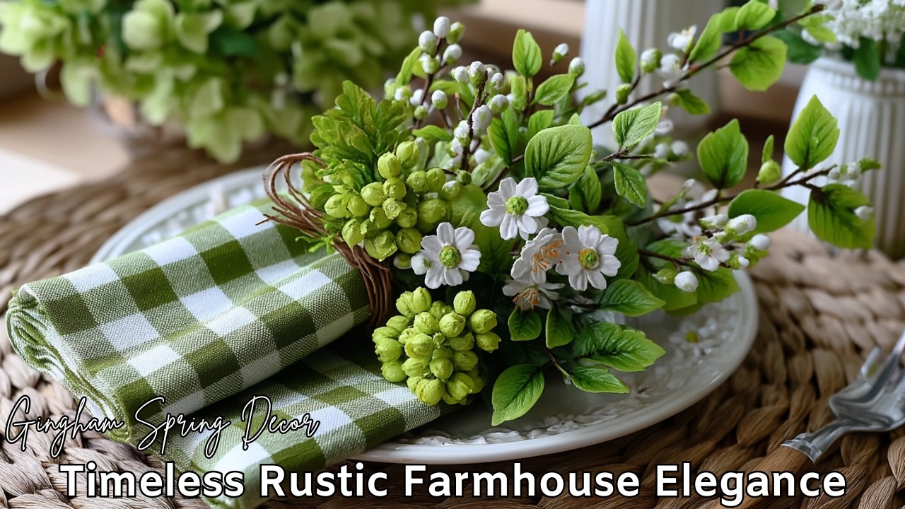 🌿 Gingham Spring Decor ~ Timeless Rustic Farmhouse Elegance