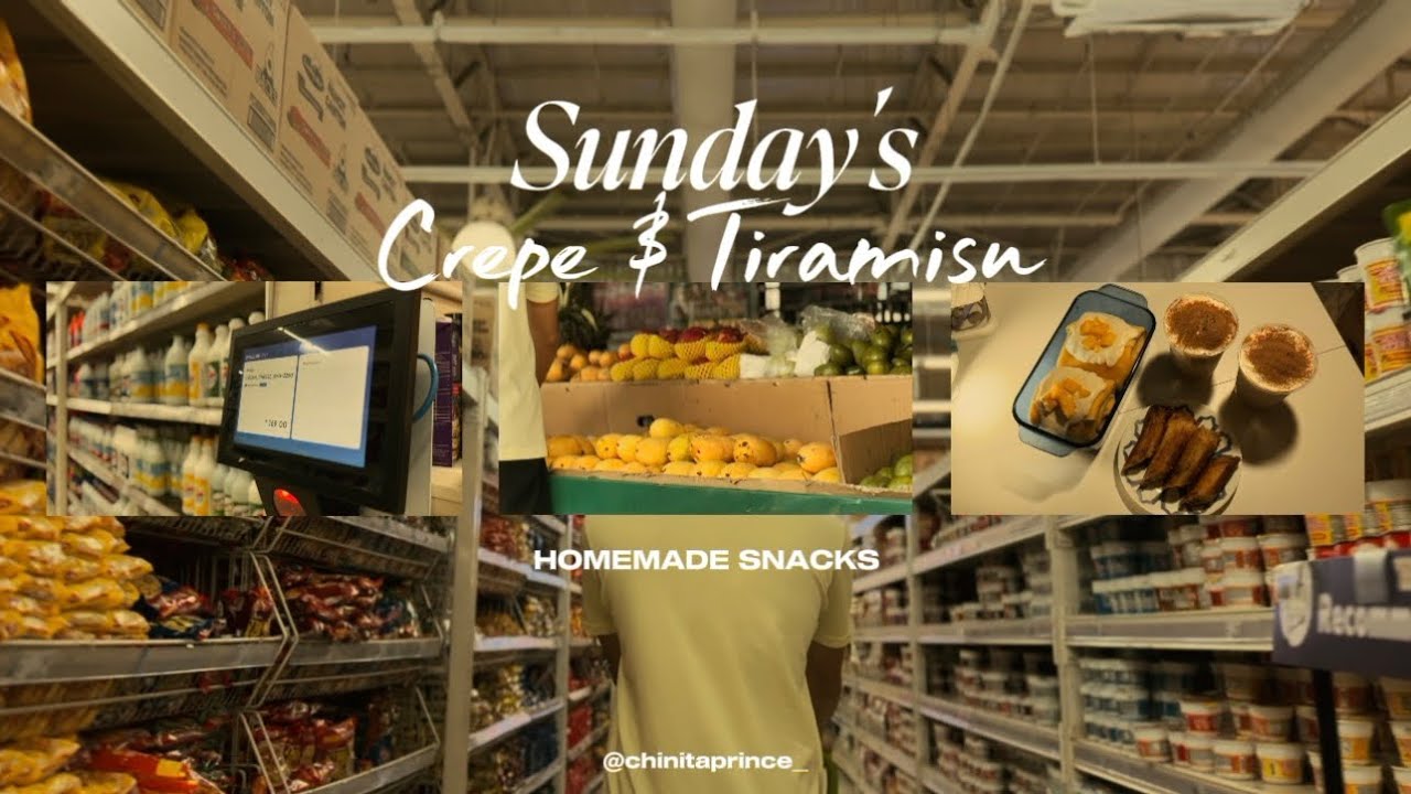 Homemade Sunday Snacks | Mango Crepe & Tiramisu Latte