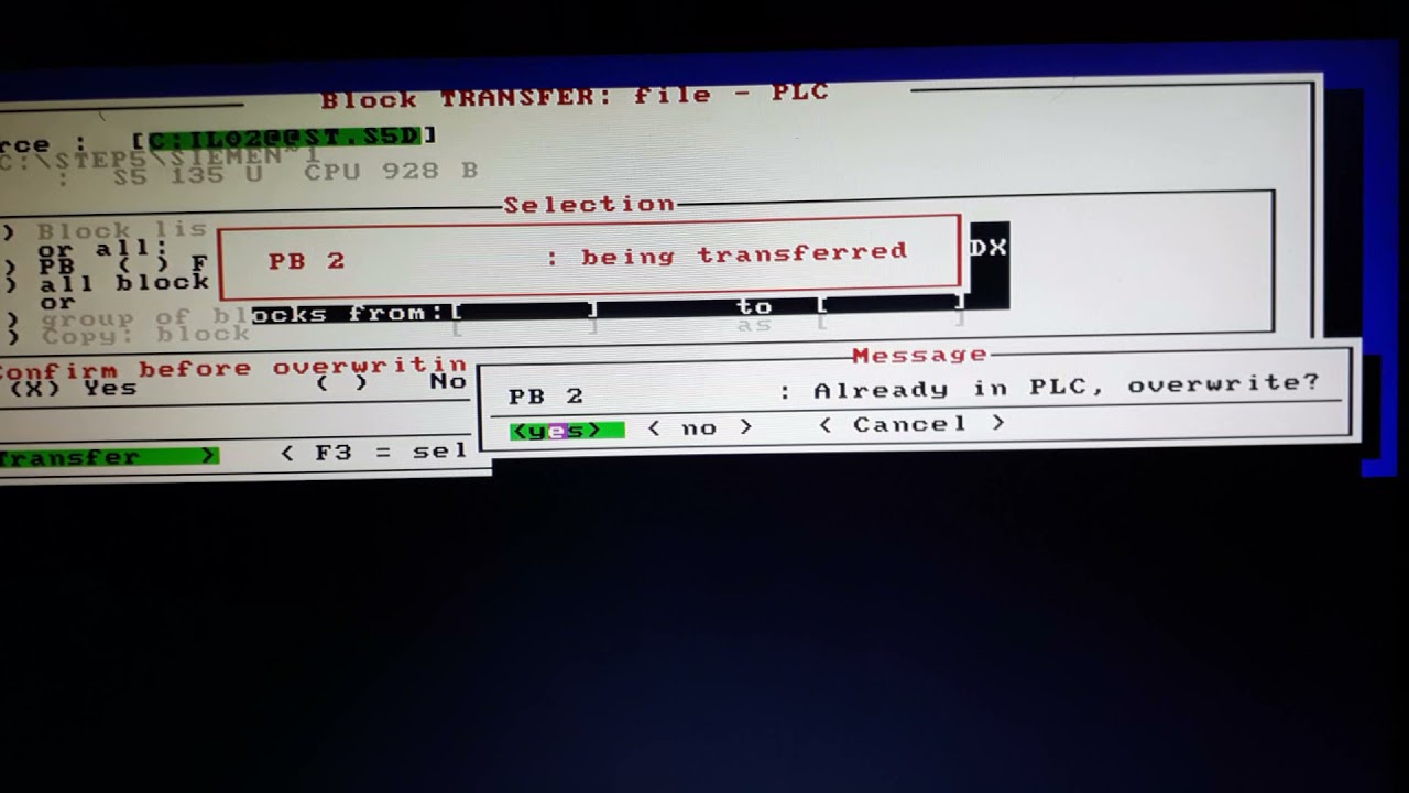 Programme download to S5 cpu by step5 .