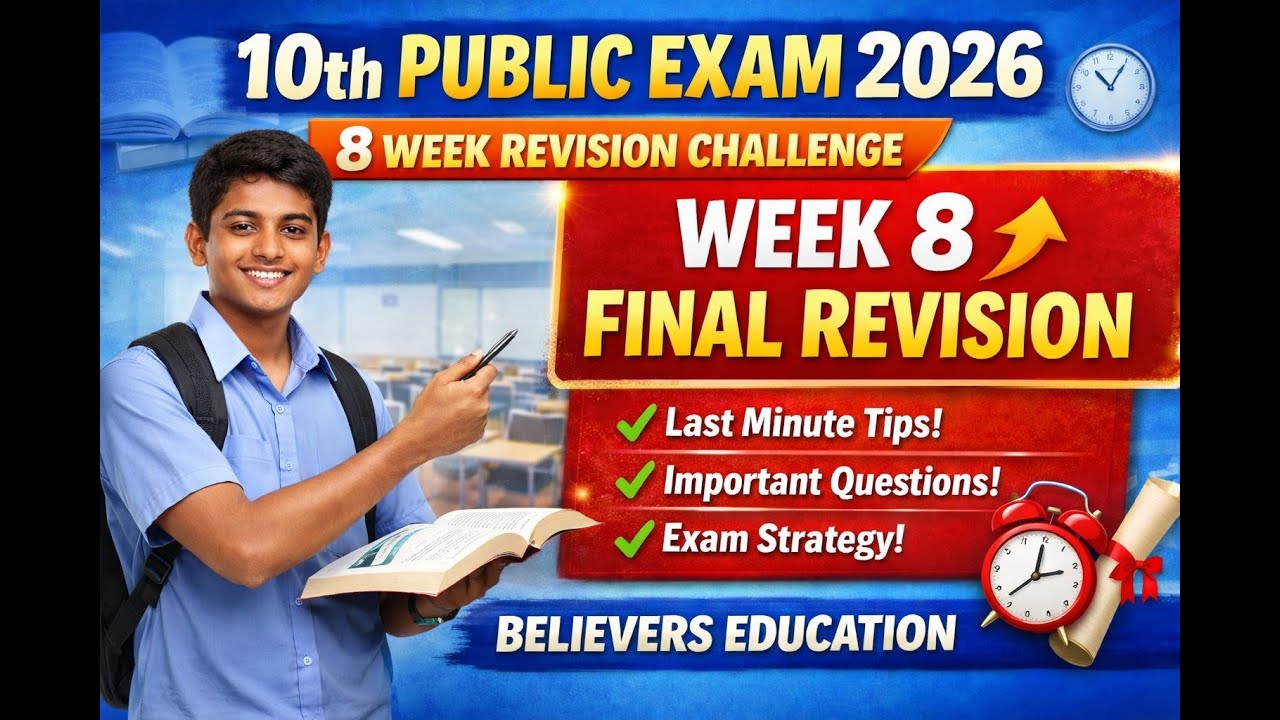 10th Public Exam 2026 | 8 Week Revision Challenge Week 8 | Final Revision Plan | Believers Education