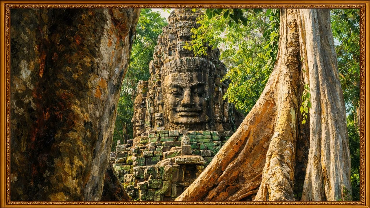 Ancient Temple Hidden in the Jungle Surrounded by Nature 🌿 | 4K Framed TV Art Screensaver