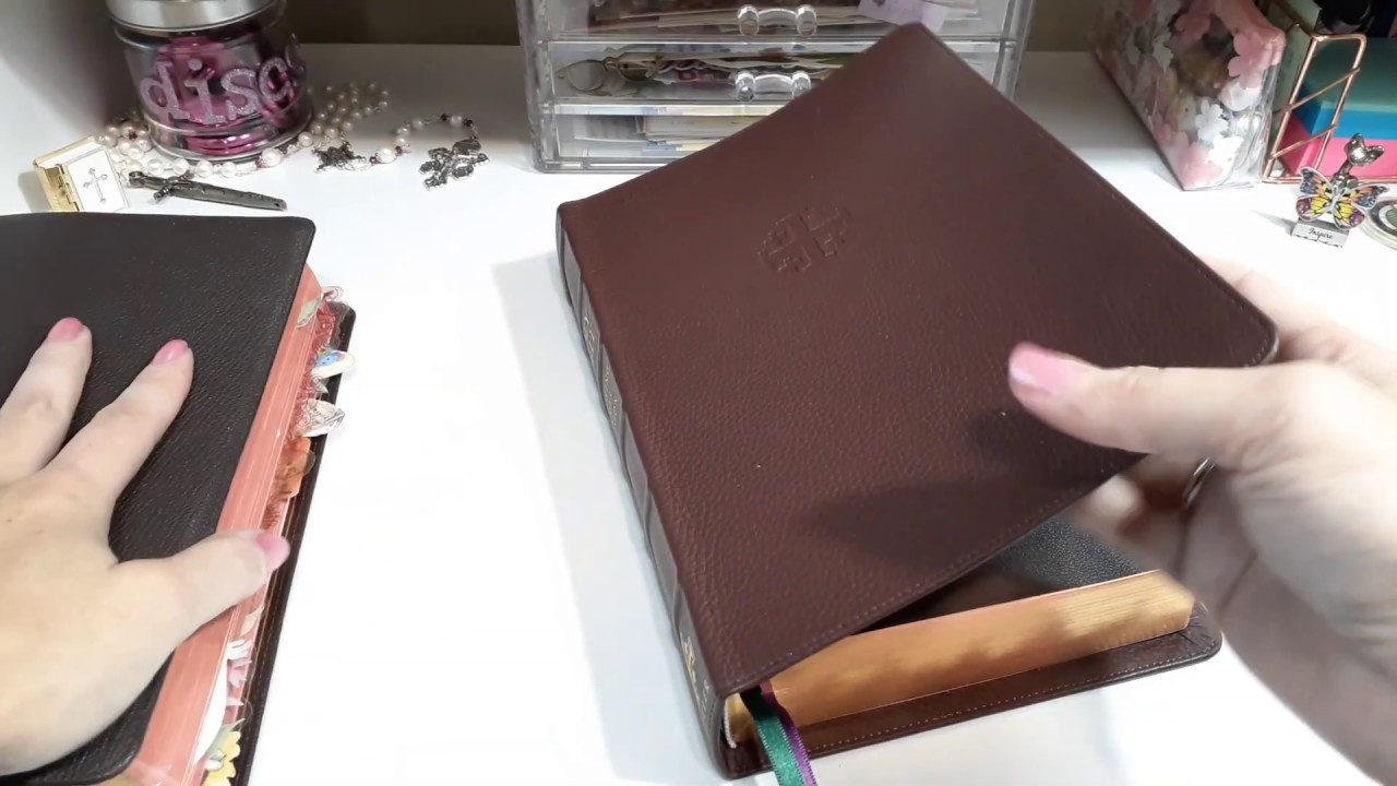 Comparing Schuyler Goatskin & Calfskin #evangelicalbible #Schuyler #Quentel
