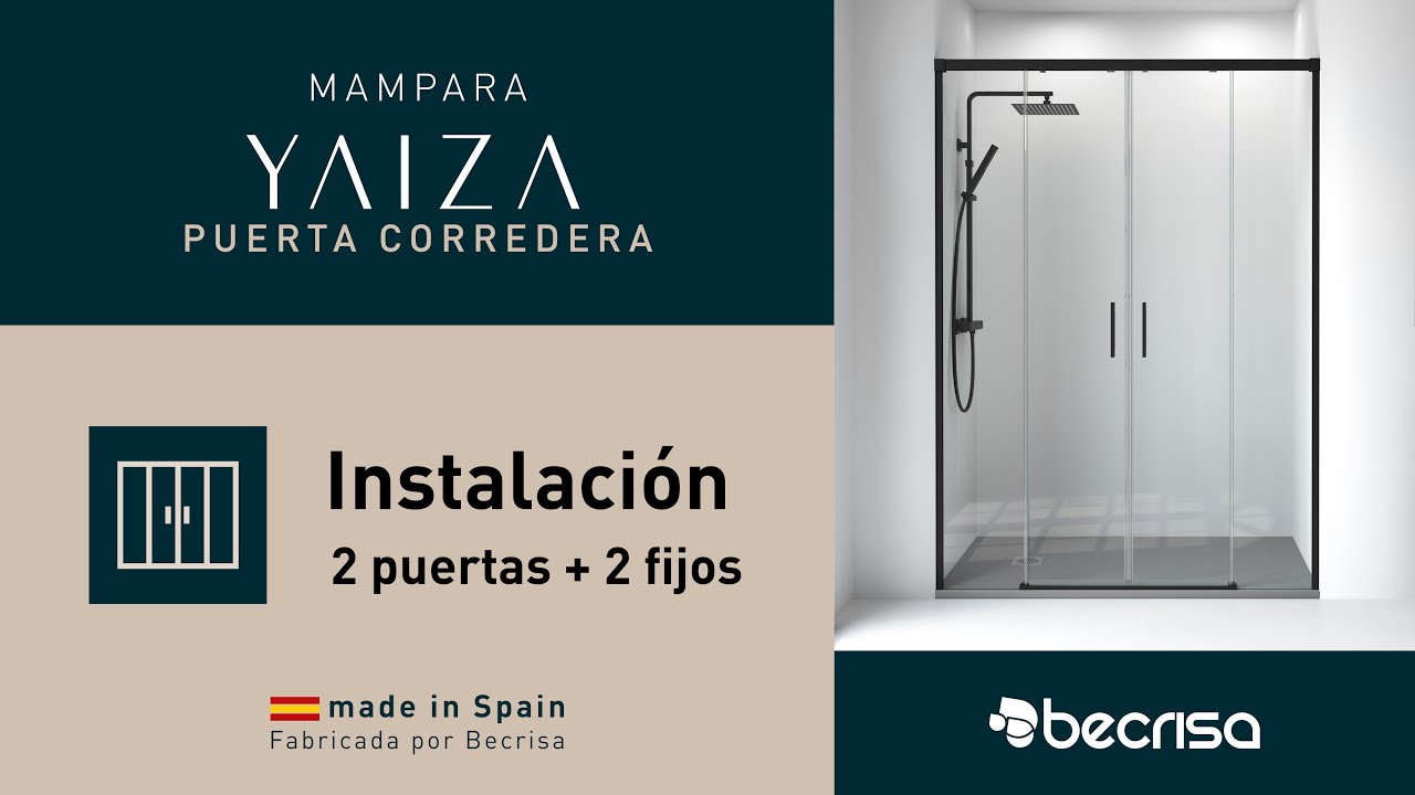 Instalación mampara Yaiza Frente de 2 fijos + 2 puertas