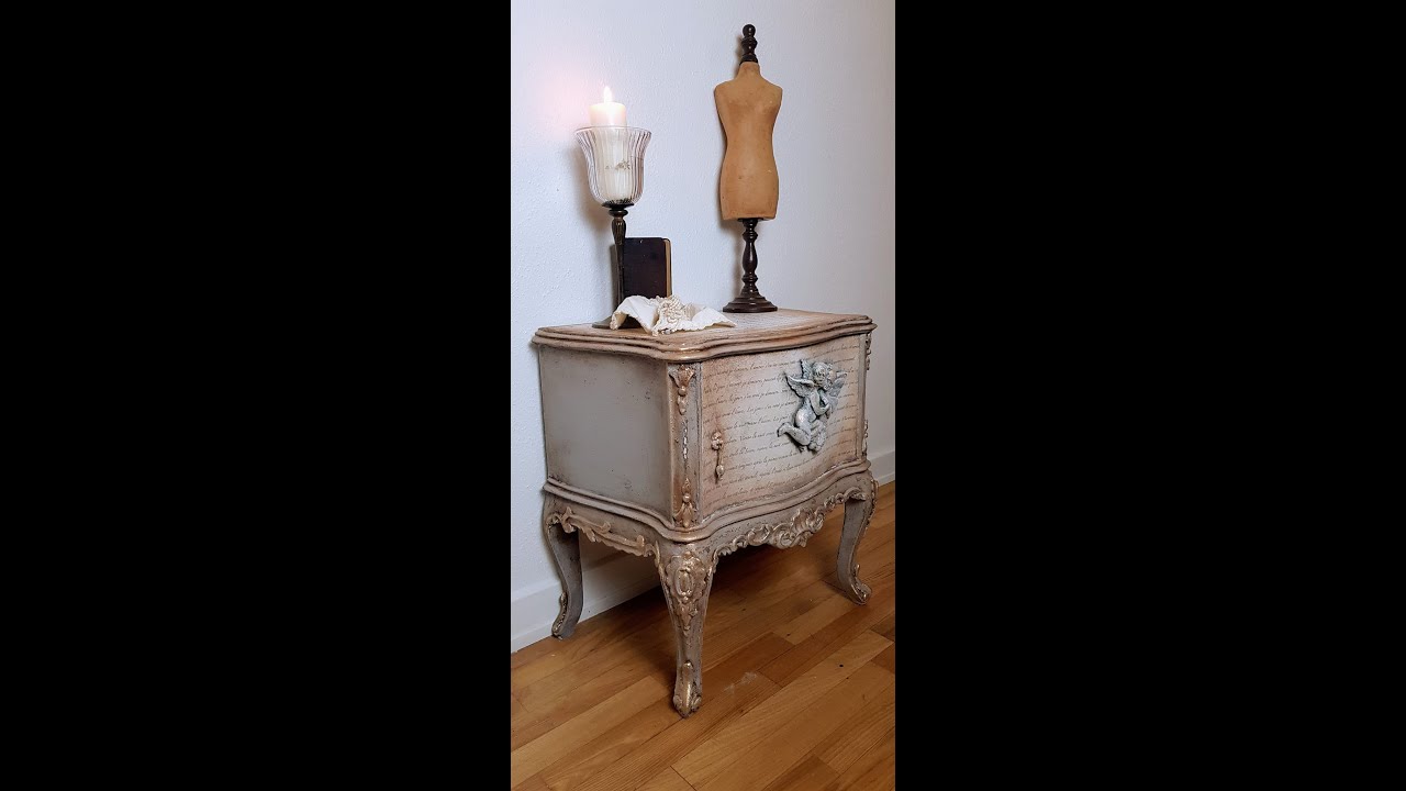 Rococo Nightstand with WoodUbend, Posh Chalk and La Magic Paint