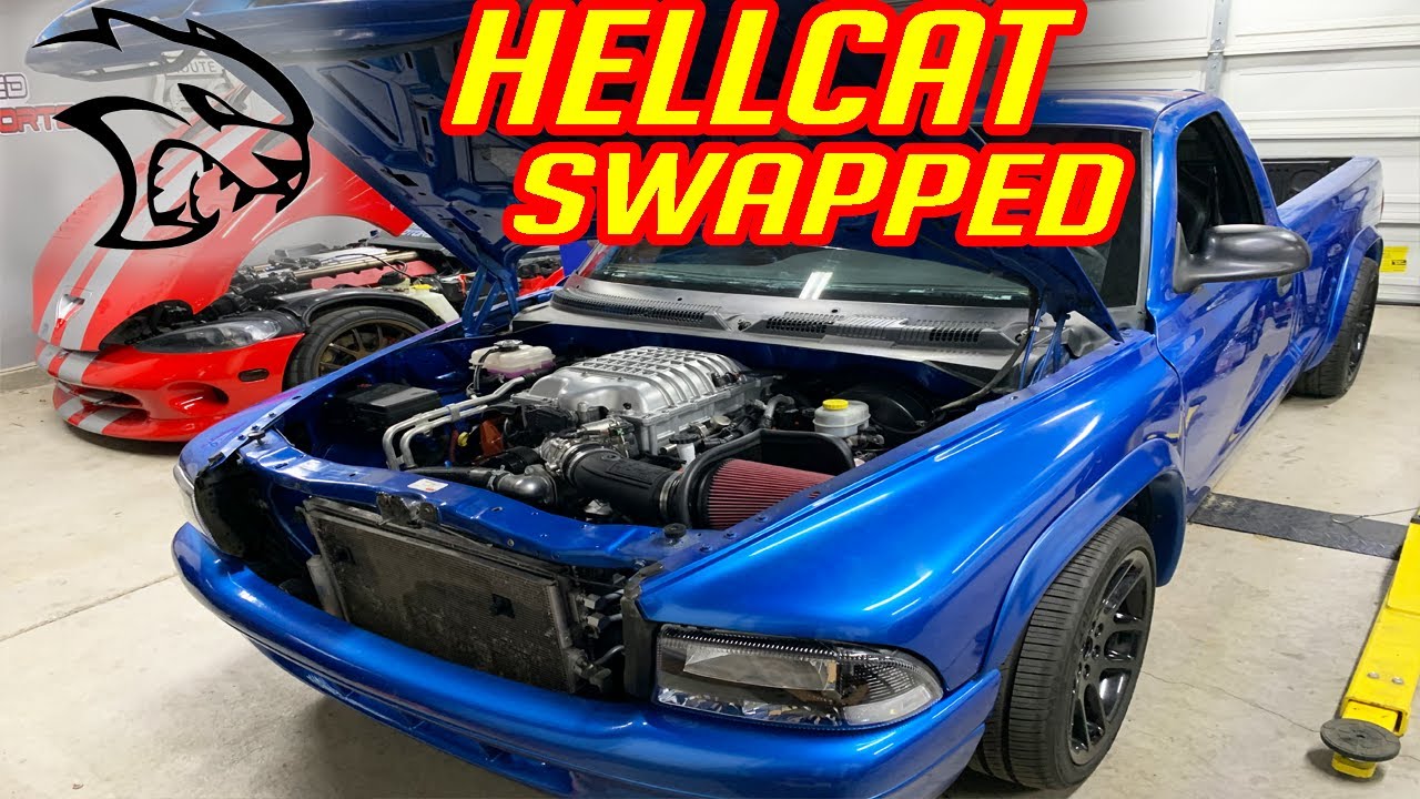 FIRST TEST DRIVE IN HELLCAT SWAP DODGE DAKOTA | EP53
