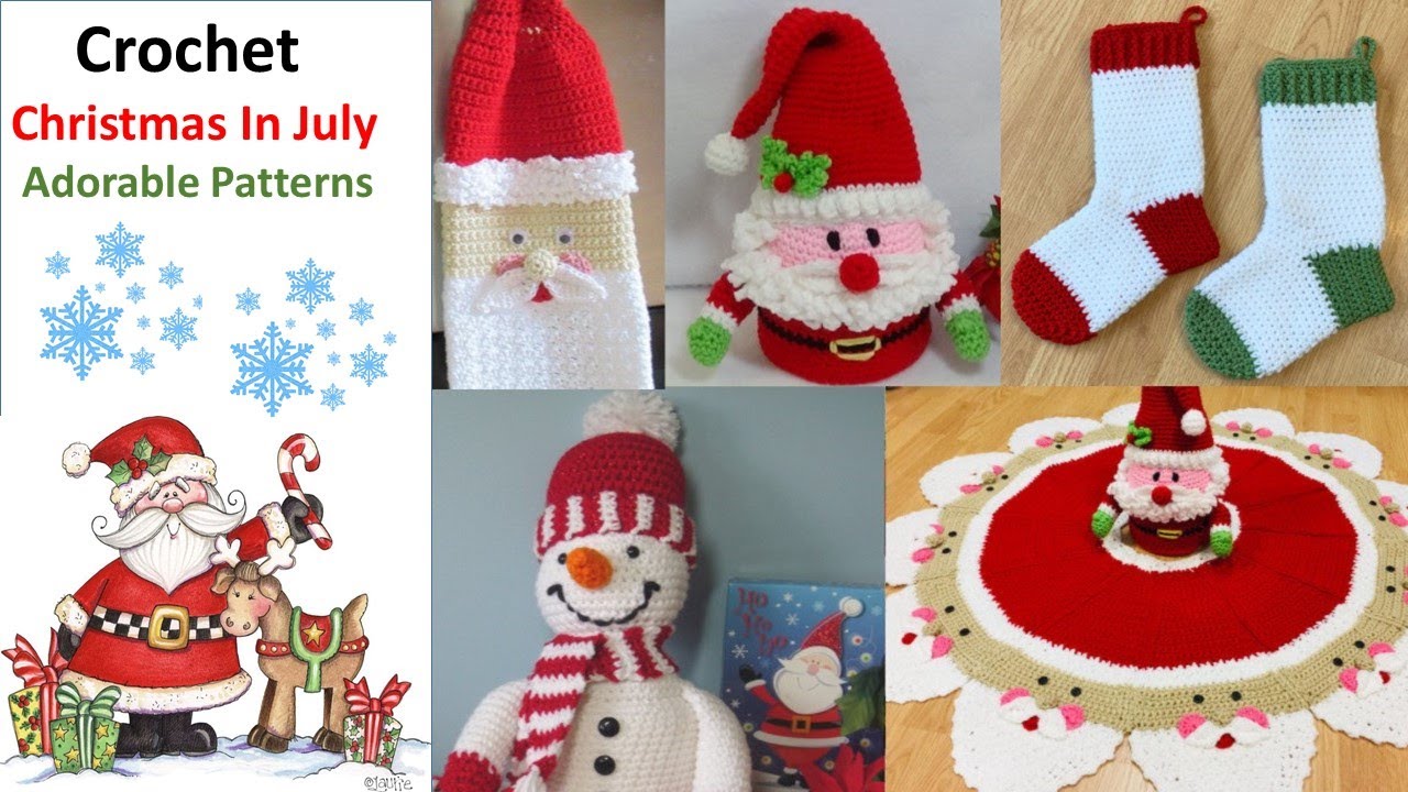 Crochet Christmas in July - Free tutorials for you!  Adorable Christmas Patterns.
