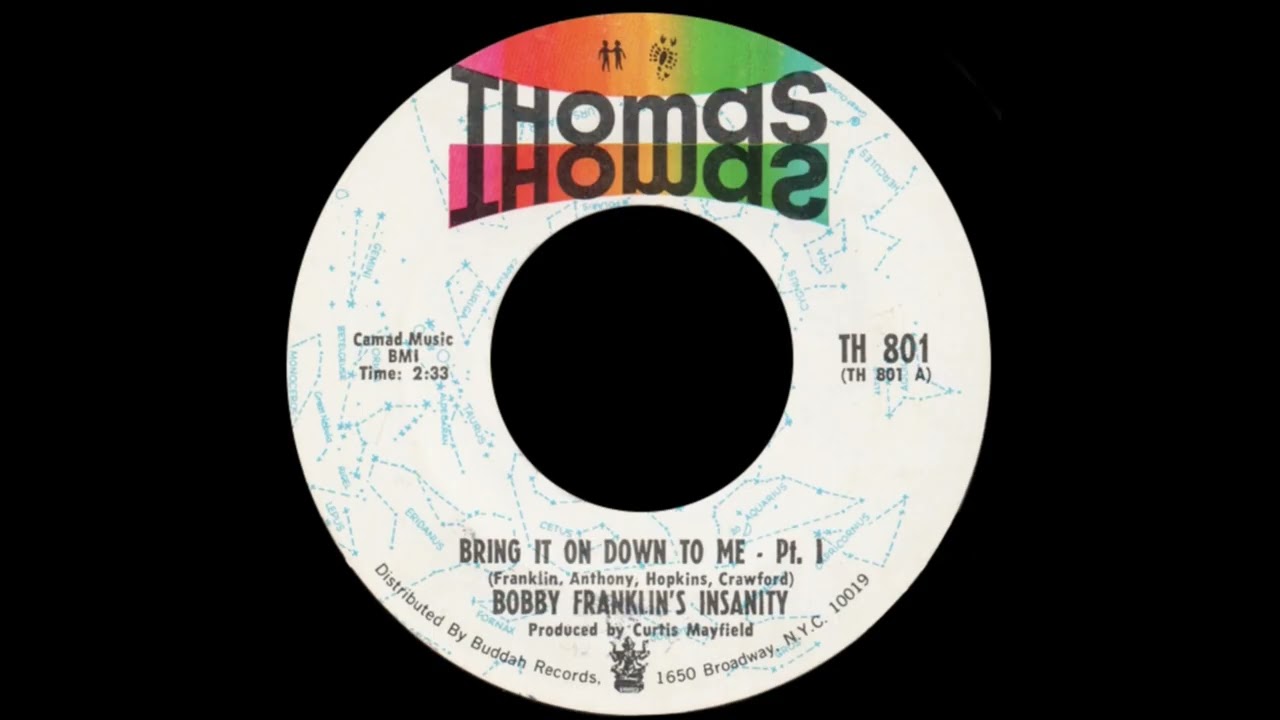 BOBBY FRANLIN'S INSANITY - Bring It On Down To Me Pt1 (1969)