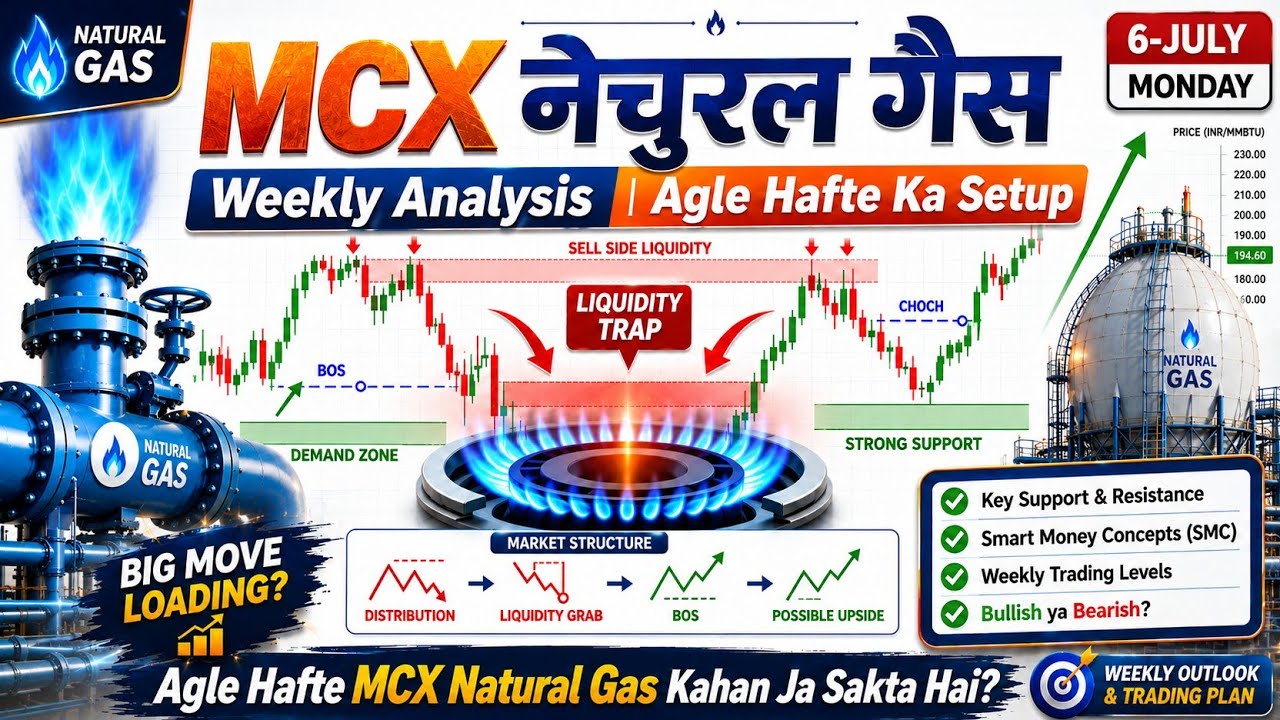 Natural Gas Monday Analysis: Liquidity Sweep Aane Wala Hai? (ICT/SMC Breakdown) #naturalgas #MCX
