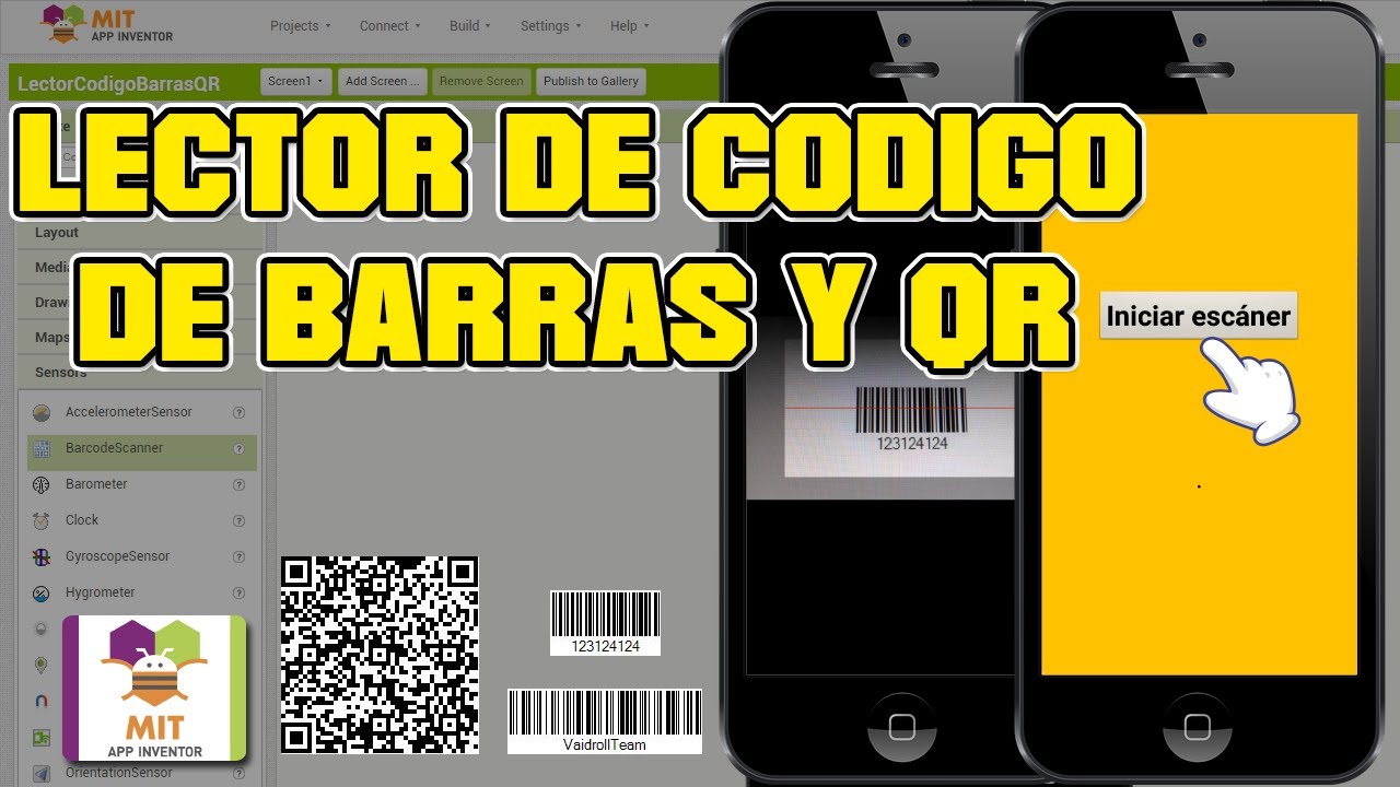 Cómo crear un LECTOR de CÓDIGO DE BARRAS Y QR - MIT App Inventor 2