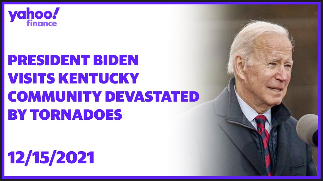 President Biden visits community devastated by tornadoes in Mayfield, Kentucky
