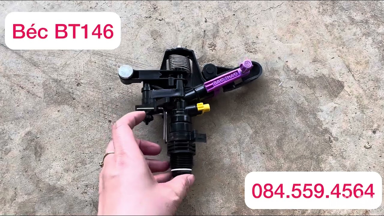 Béc BT146 ren ngoài 27 bán kính phun xa tối đa 8-12m béc có chỉnh góc 180 độ xoay tròn 360 độ đều đc