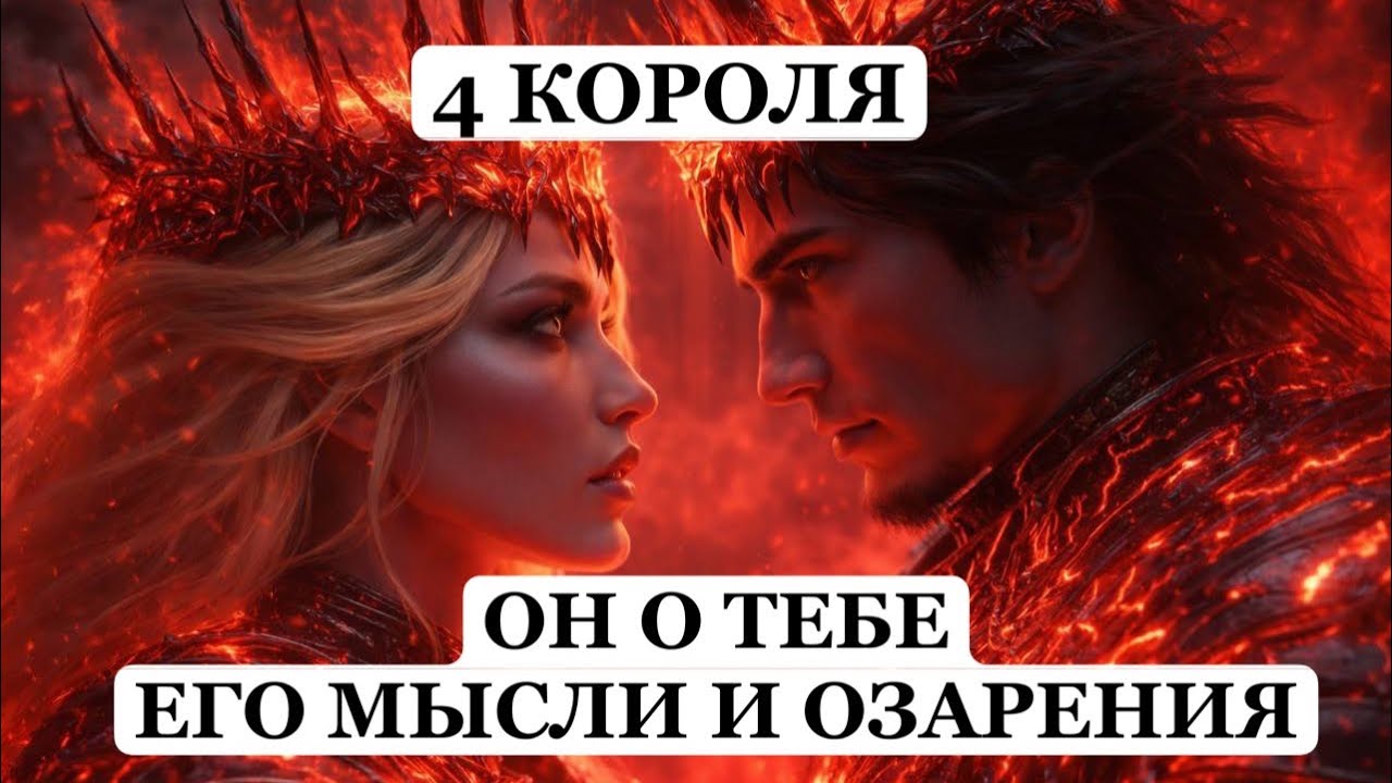 ТАРО Расклад онлайн 4 КОРОЛЯ 👑 ОН О ТЕБЕ 🔮 Его Мысли и Озарения ❤️