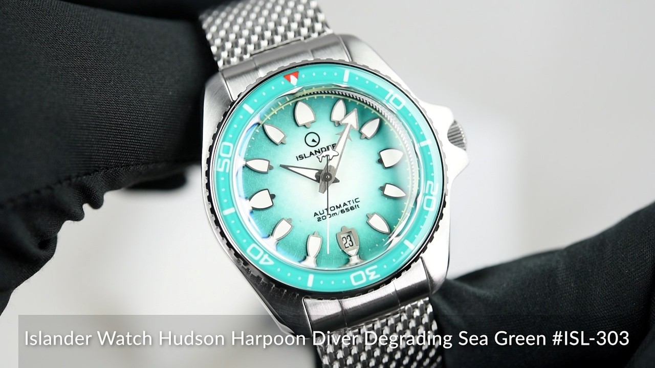 Islander Watch Hudson Harpoon Diver Degrading Sea Green #ISL-303