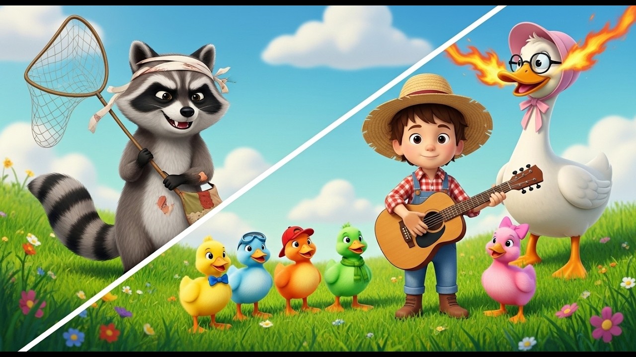 Funny Five Little Ducks! 🤣 The Fox Traps vs MacDonald | Learn Colors & Numbers