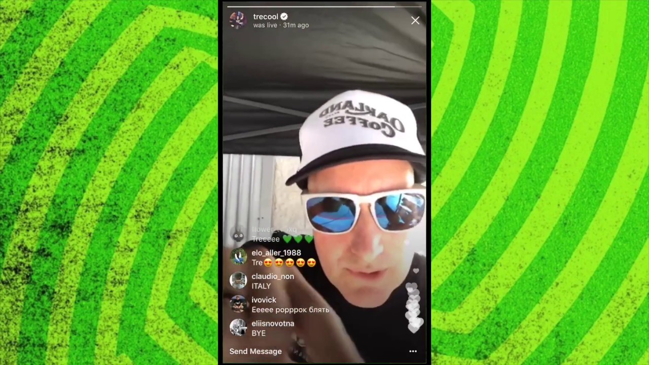 Tré Cool live on instergram 15/12/17