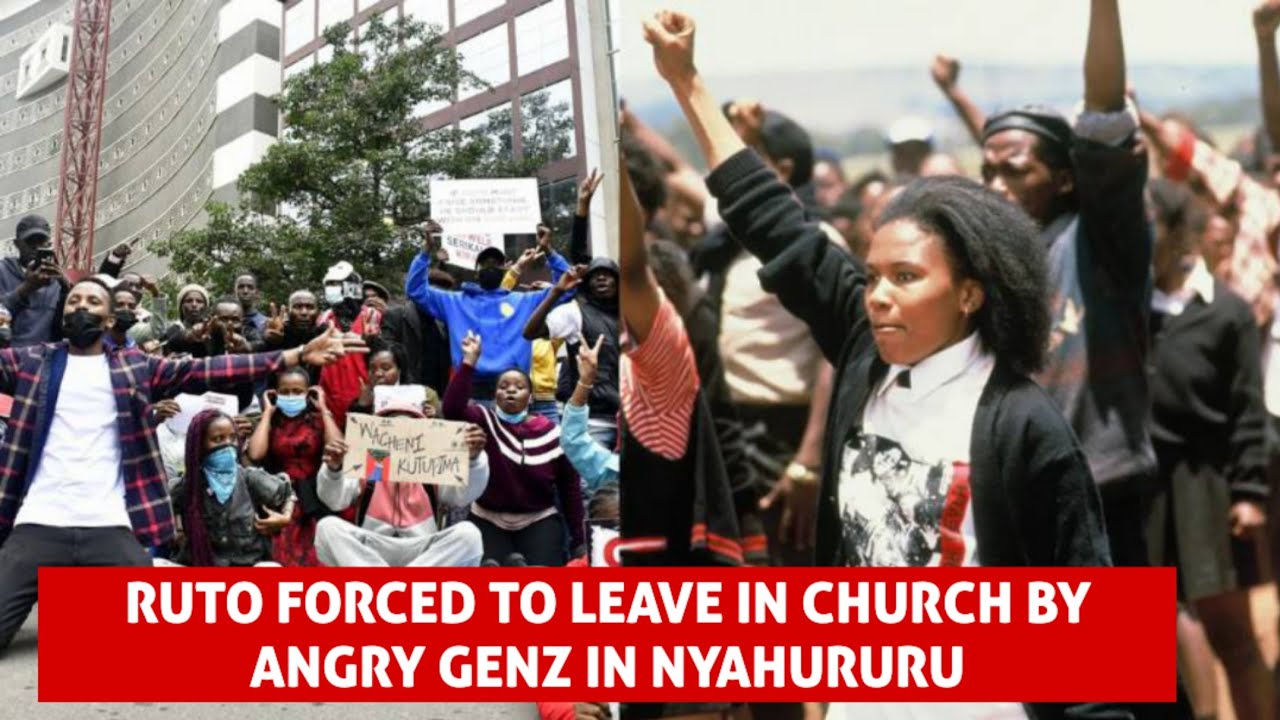 RUTO FORCED TO LEAVE IN CHURCH IN NYAHURURU BY ANGRY YOUTHS !! REJECT FINANCE BILL RUTO MUST GO