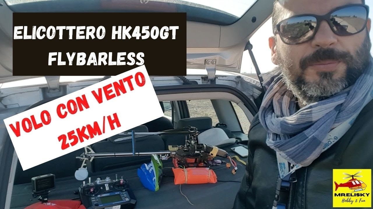 Elicottero RC HK450GT Flybarless clone Align Trex450 | Volo con vento 25kmh!