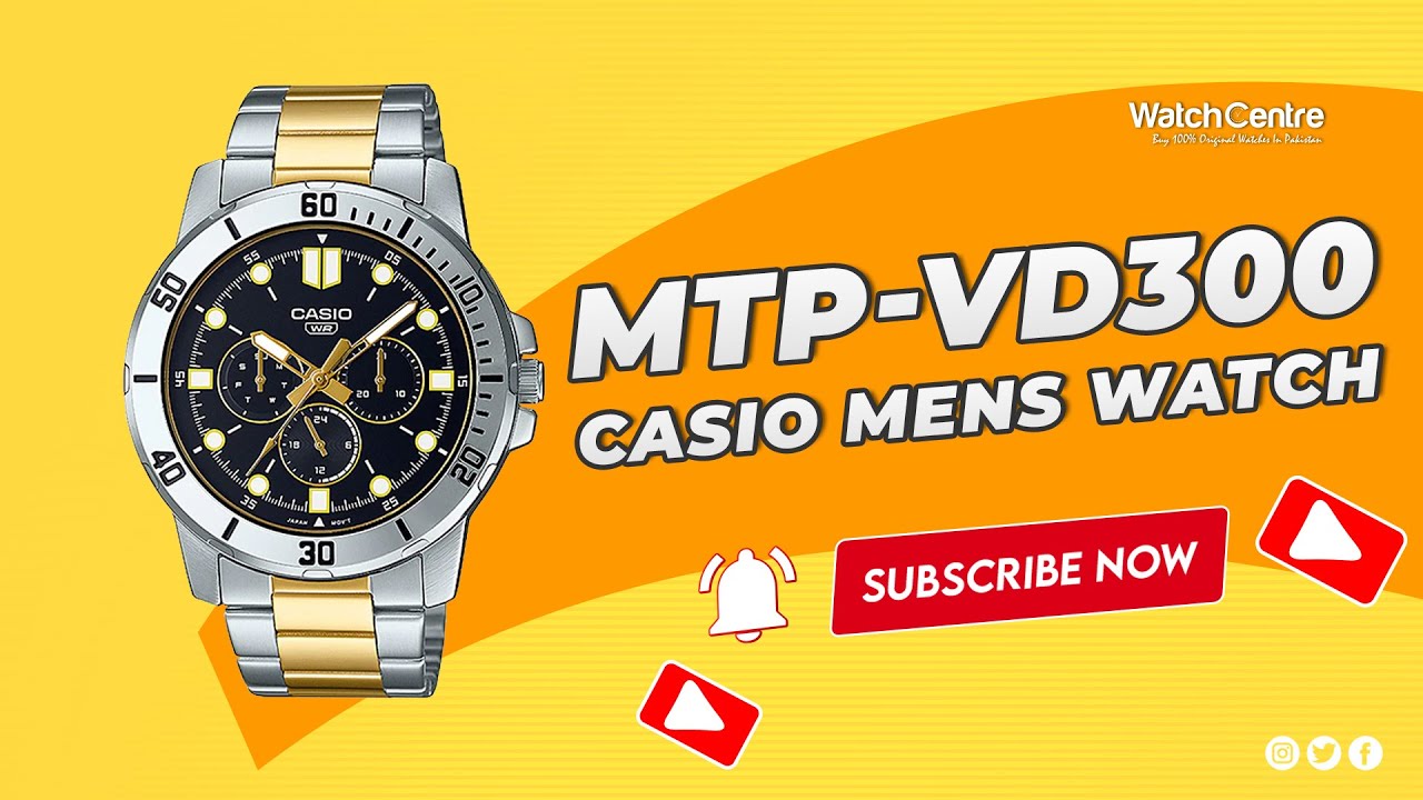 Casio MTP-VD300SG-1B Golden Silver Chain & Black Multi-Hand Dial Men's Quartz Watch Review