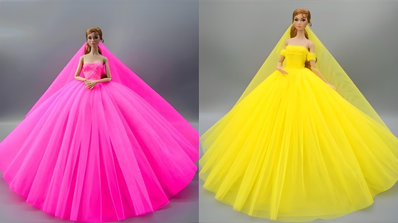 Disney Princess Doll Makeover ~ DIY Miniature Ideas for Barbie - Wig, Dress, Faceup, andMore! DIY