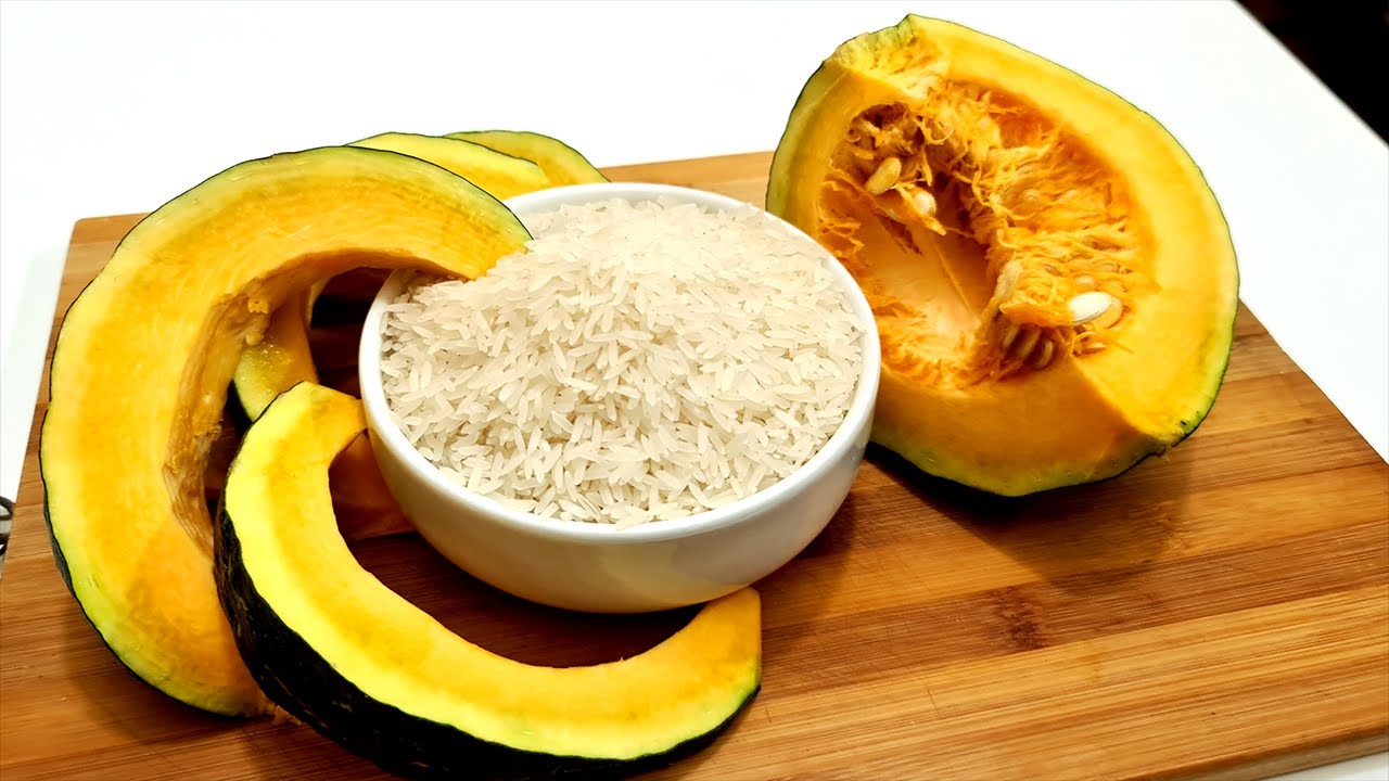Abóbora feita com Arroz a receita que minha mãe mais gosta !!!