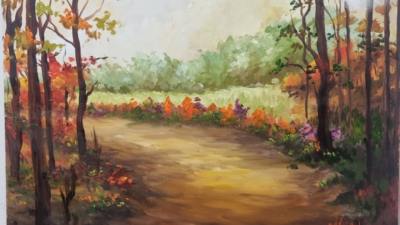 Como pintar paisagem de Outono em OST, aula 2. MEGADICA com Míriam Garcia
