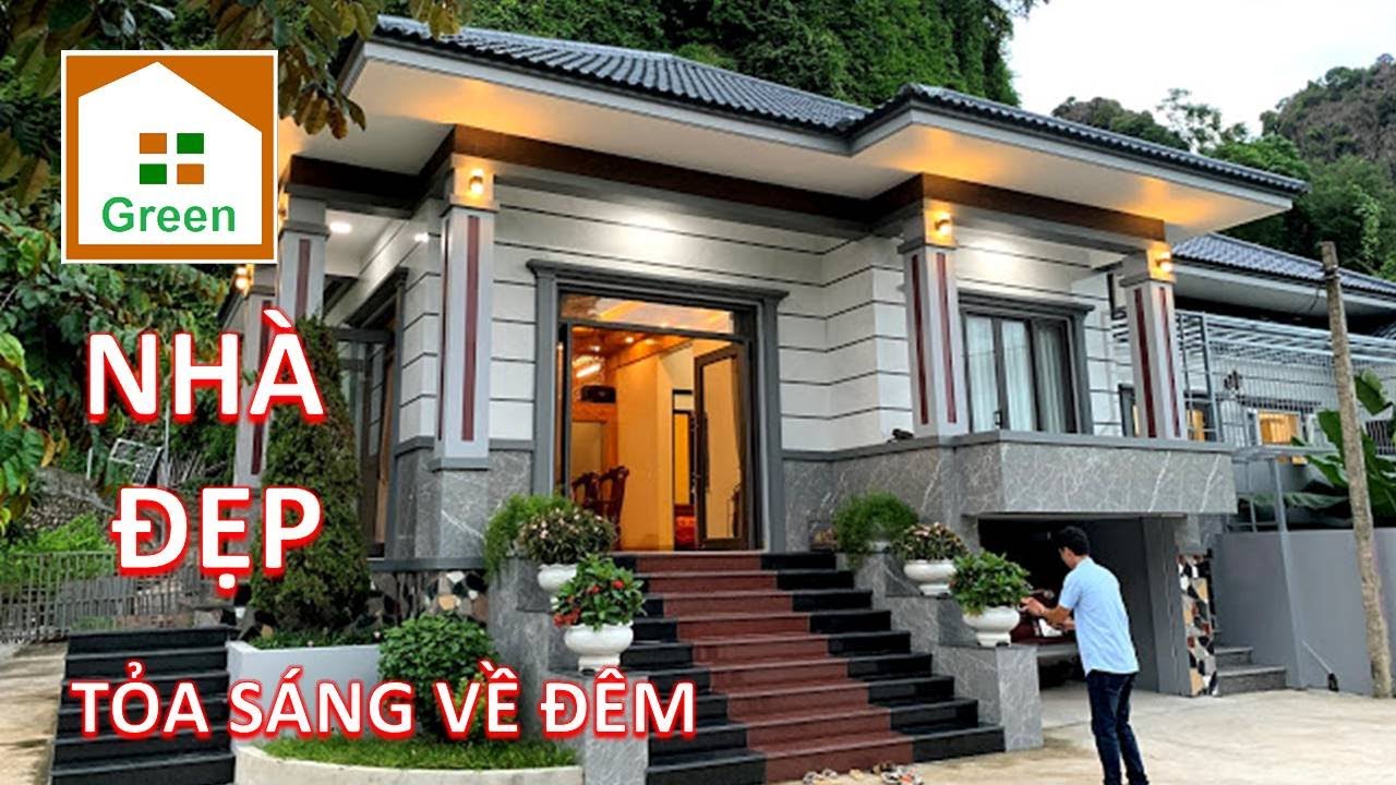 NHÀ ĐẸP 2020 Mẫu Nhà Vườn Mái Nhật 1 Tầng Hiện Đại 3 Phòng Ngủ Toả Sáng Khu Phố Núi Hạ Long
