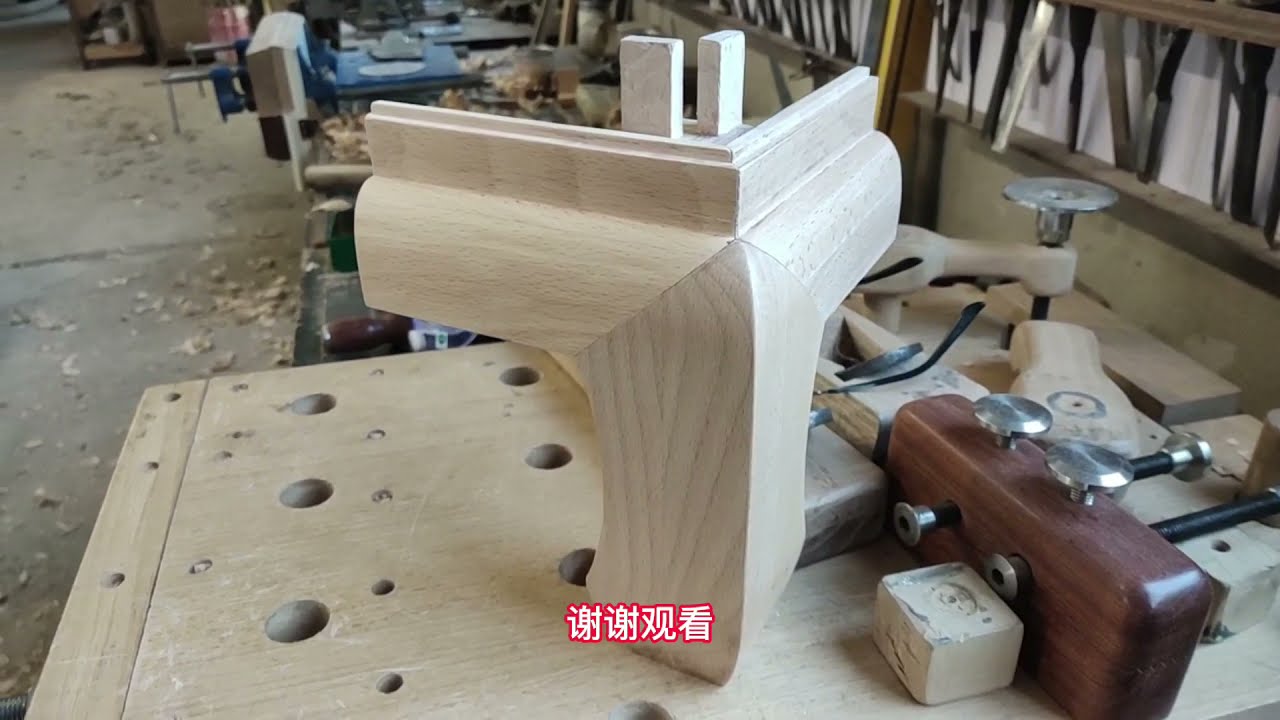 传统家具榫卯腿足类－4－2，抱肩榫制作