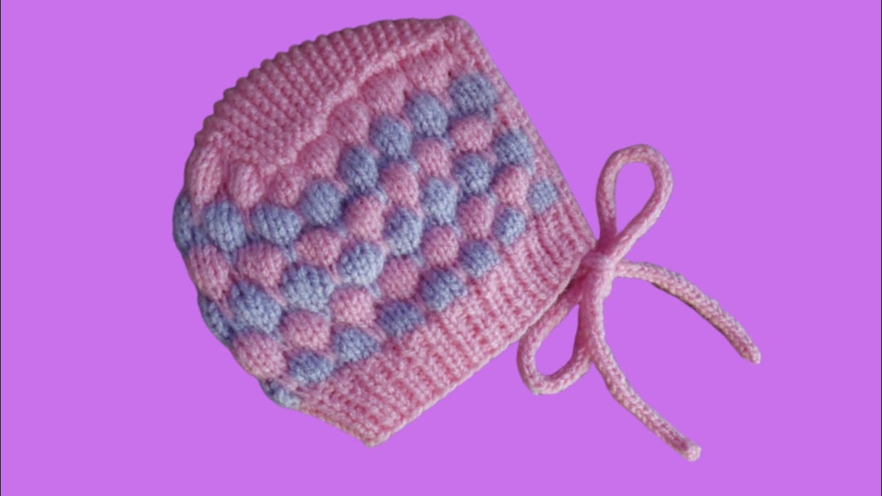 Como fazer um  gorro para bebê em tricô   3 a 6 meses