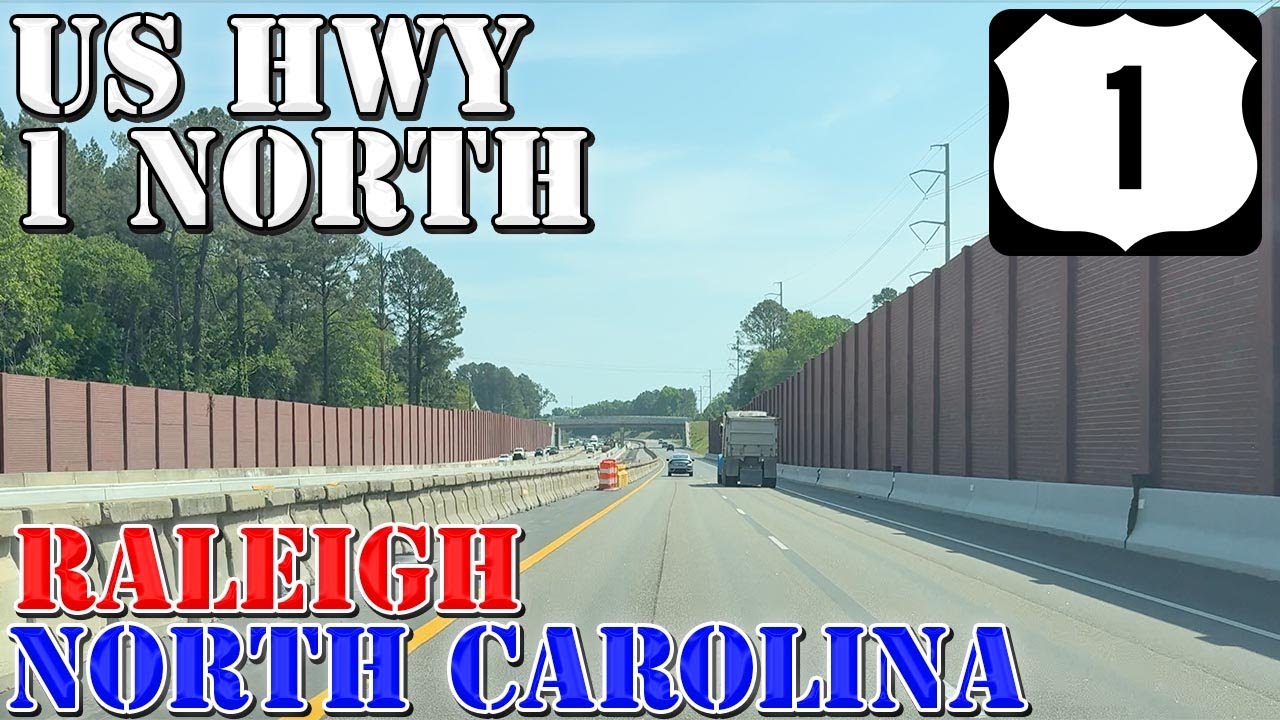 US 1 North - Raleigh - Cary - Wake Forest - North Carolina - 4K Highway Drive