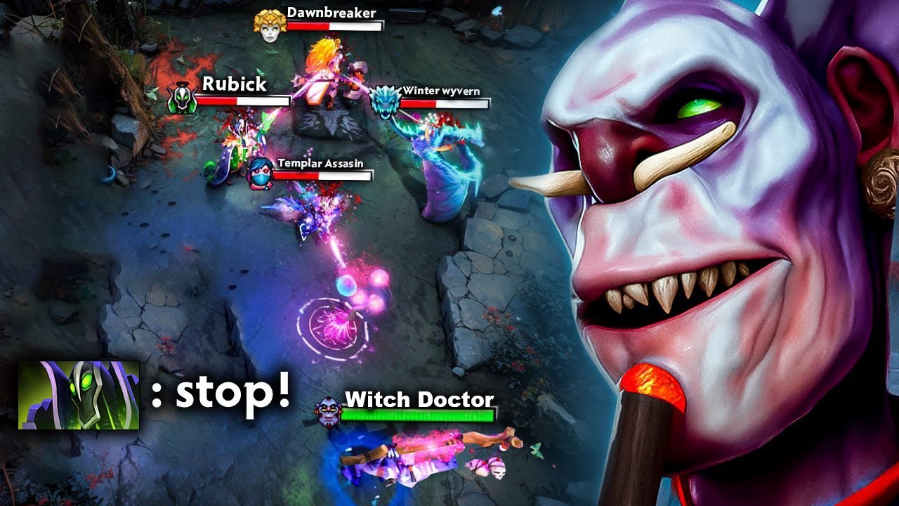 How to Broken Witch Doctor in 7.39e🔥🔥🔥36Kills Machine Gun | Dota 2